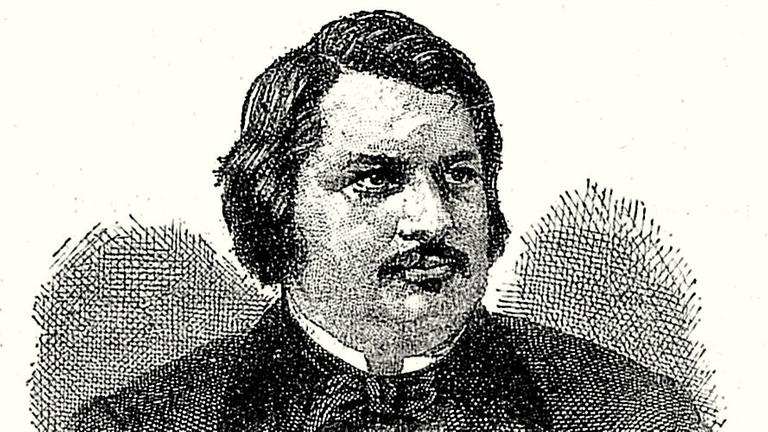 Der französische Schriftsteller Honoré de Balzac auf einem zeitgenössischen Porträt. Der französische Schriftsteller Honoré de Balzac auf einem zeitgenössischen Porträt.
