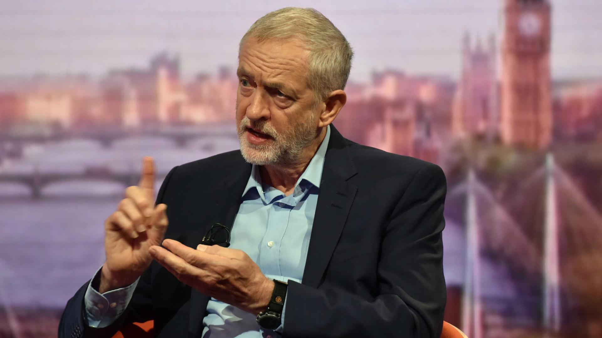 Jeremy Corbyn bei einem TV-Auftritt. Jeremy Corbyn bei einem TV-Auftritt.