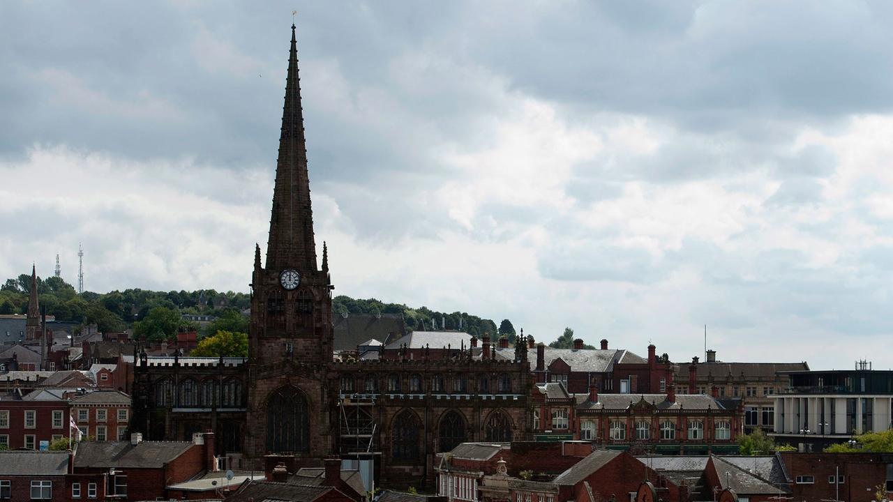 Das Stadtpanorama von Rotherham. Das Stadtpanorama von Rotherham.