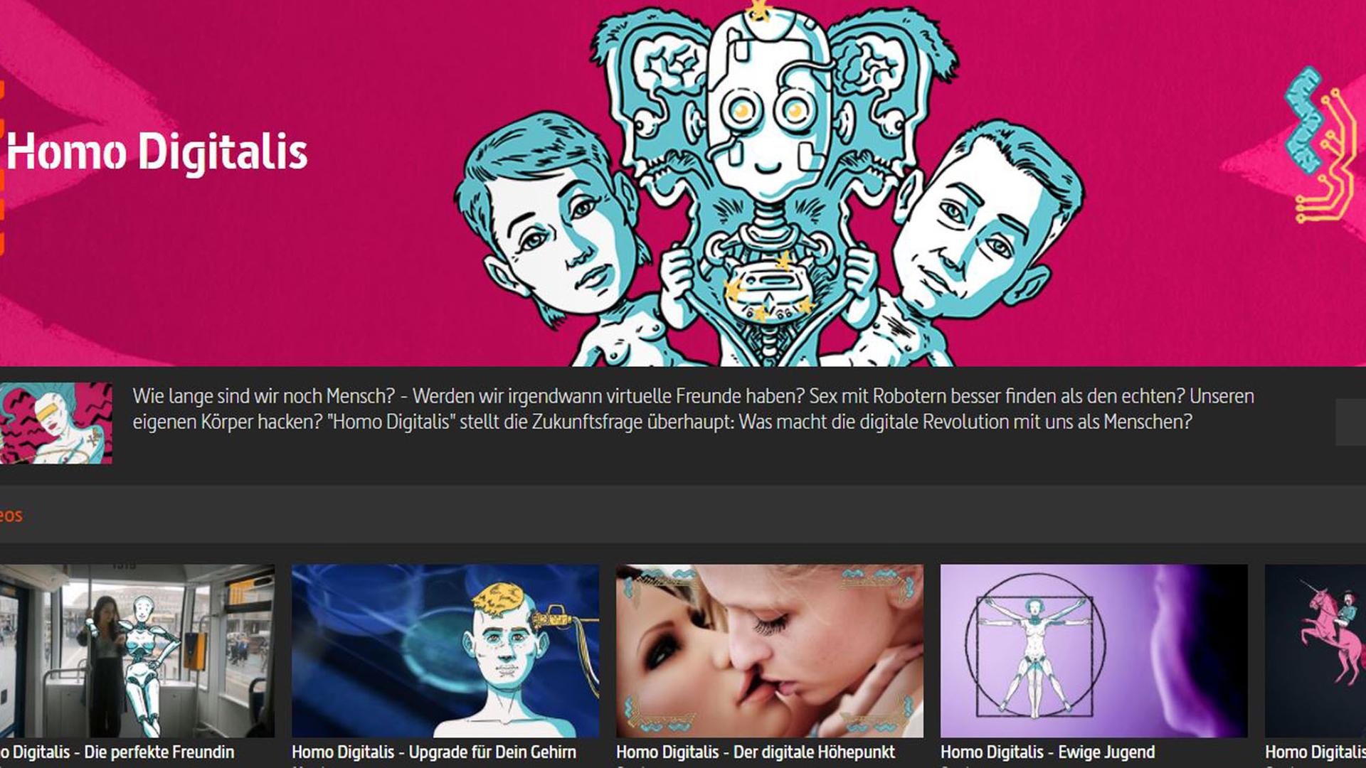 Die Webserie "Homo Digitalis" auf der Arte-Homepage Die Webserie "Homo Digitalis" auf der Arte-Homepage