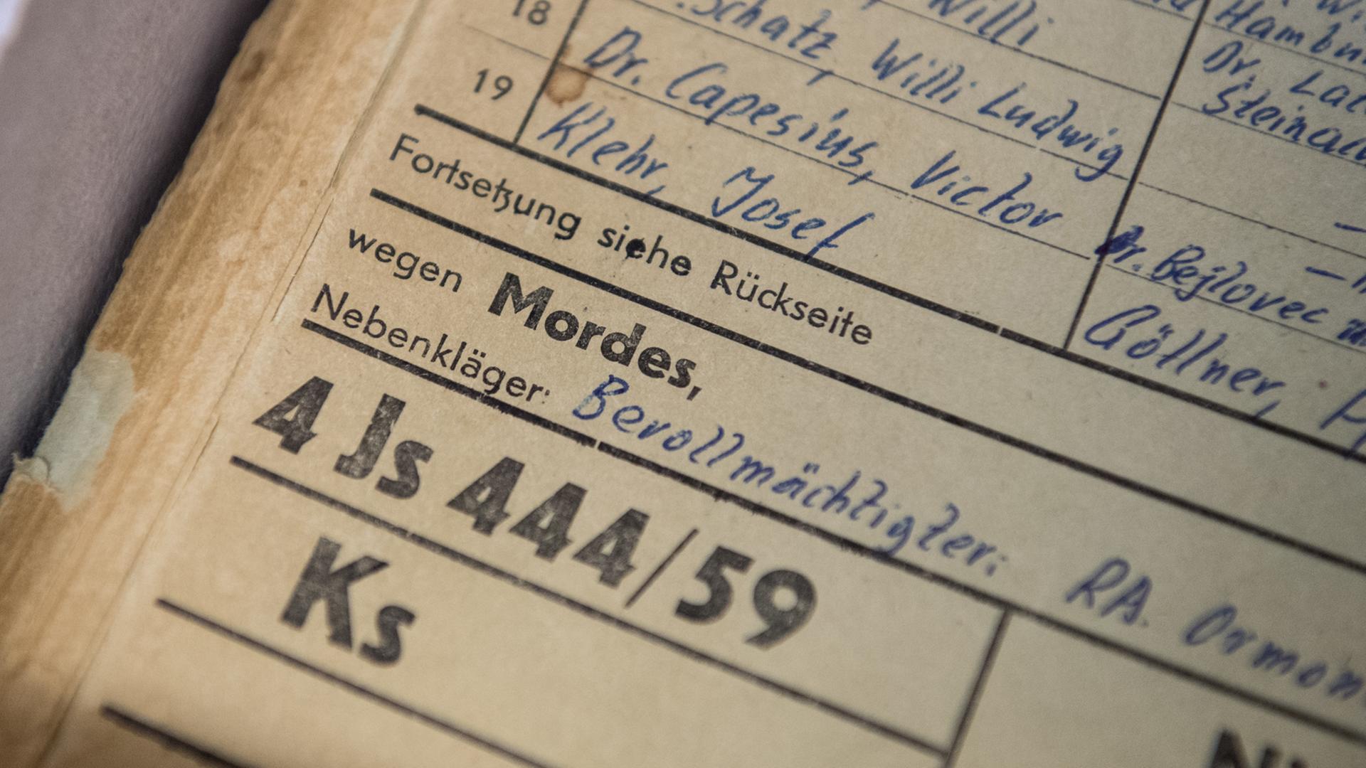 Ein Dokument des ersten Frankfurter Auschwitz-Prozesses Ein Dokument des ersten Frankfurter Auschwitz-Prozesses
