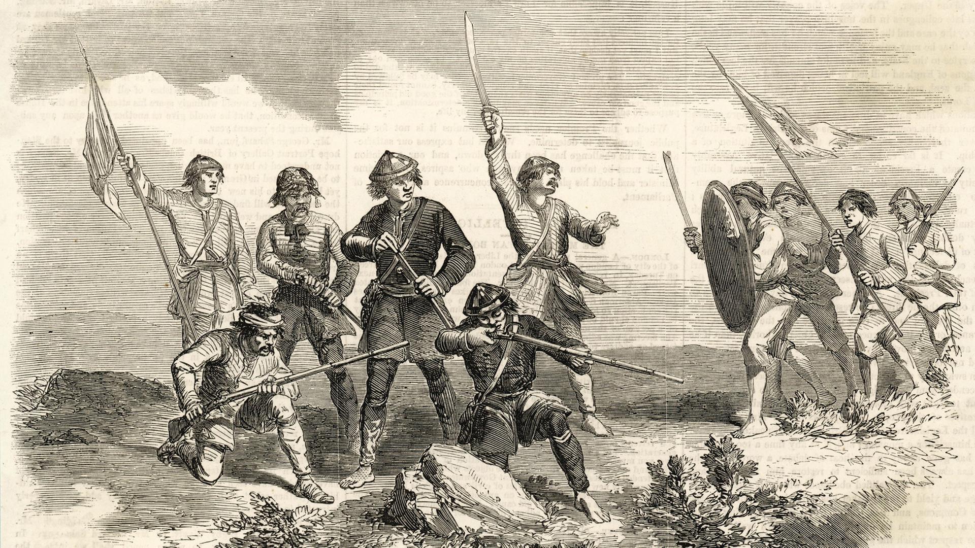 Sogenannte Taiping-Rebellen im Jahr 1857 Sogenannte Taiping-Rebellen im Jahr 1857
