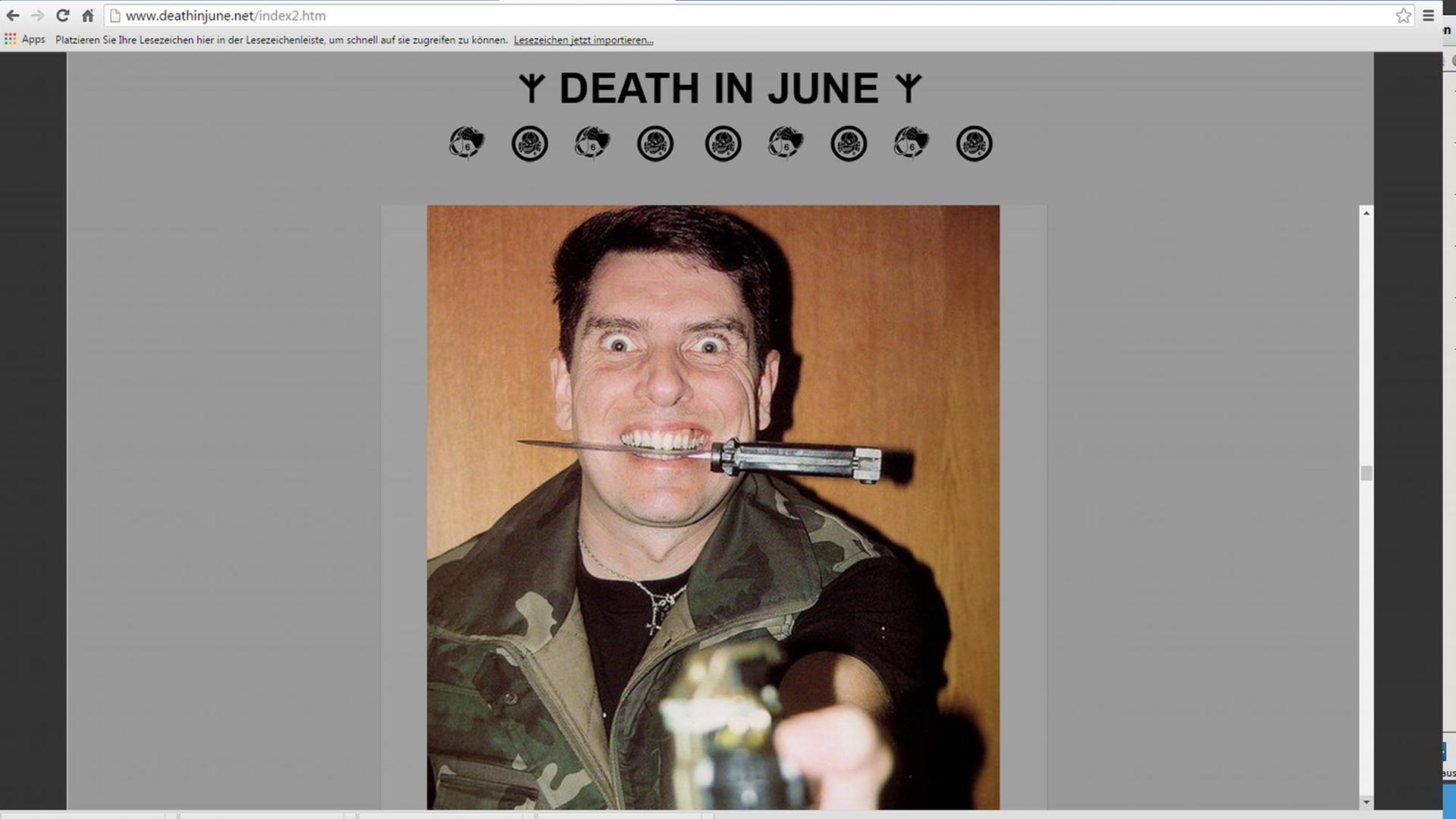 Screenshot der Band-Homepage der Neofolk-Band "Death of June" (www.deathinjune.net) Screenshot der Band-Homepage der Neofolk-Band "Death of June" (www.deathinjune.net)