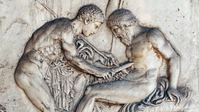 Römischer Chirurg bei der Arbeit: Relief aus Herculaneum. Römischer Chirurg bei der Arbeit: Relief aus Herculaneum.