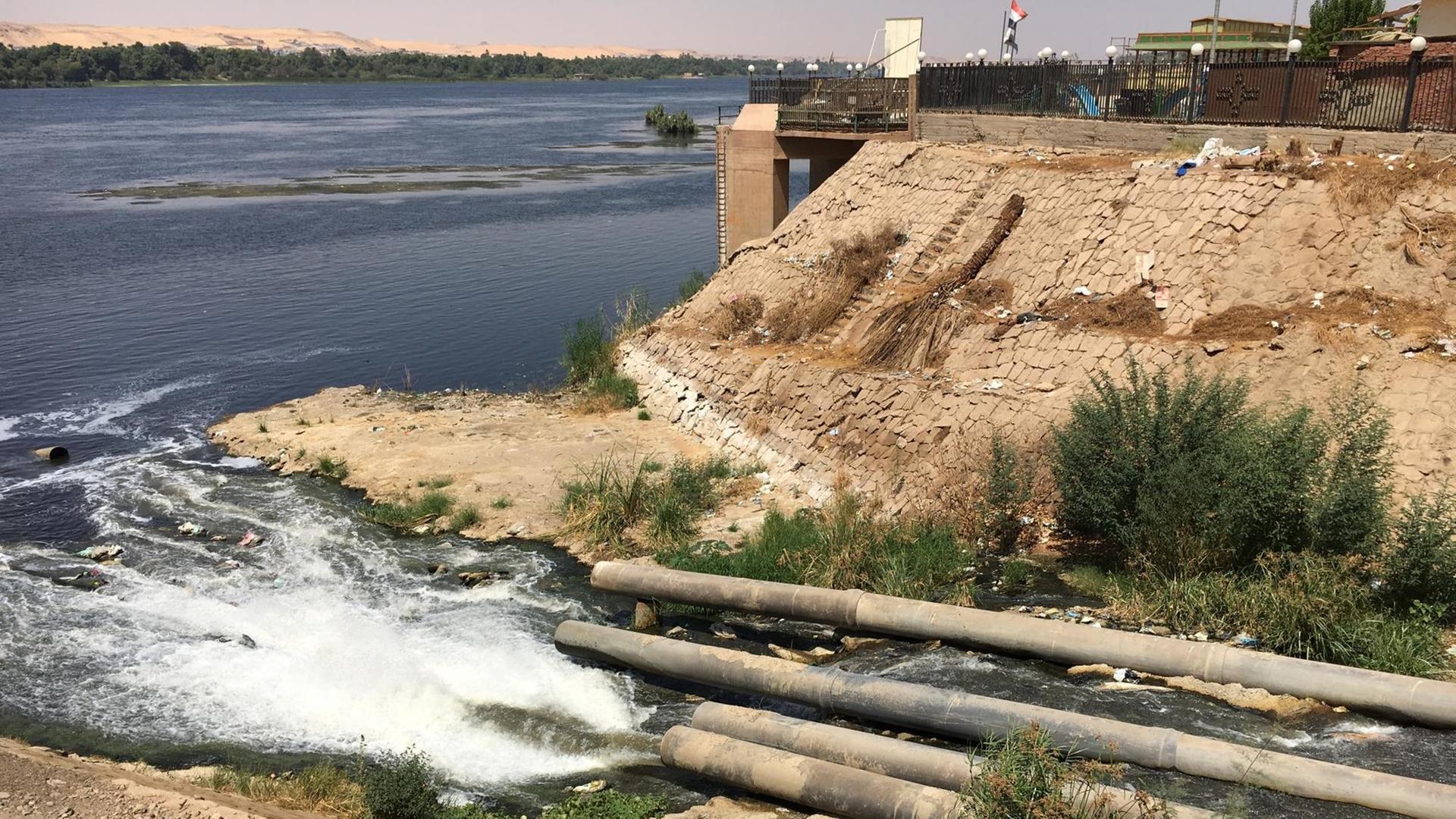 Das Wasser des Nils in Ägypten ist hochgradig verschmutzt. Das Wasser des Nils in Ägypten ist hochgradig verschmutzt.