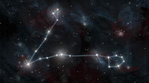 Illustration: Die Sternenkonstellation des astronomischen Zeichen 'Fische'.