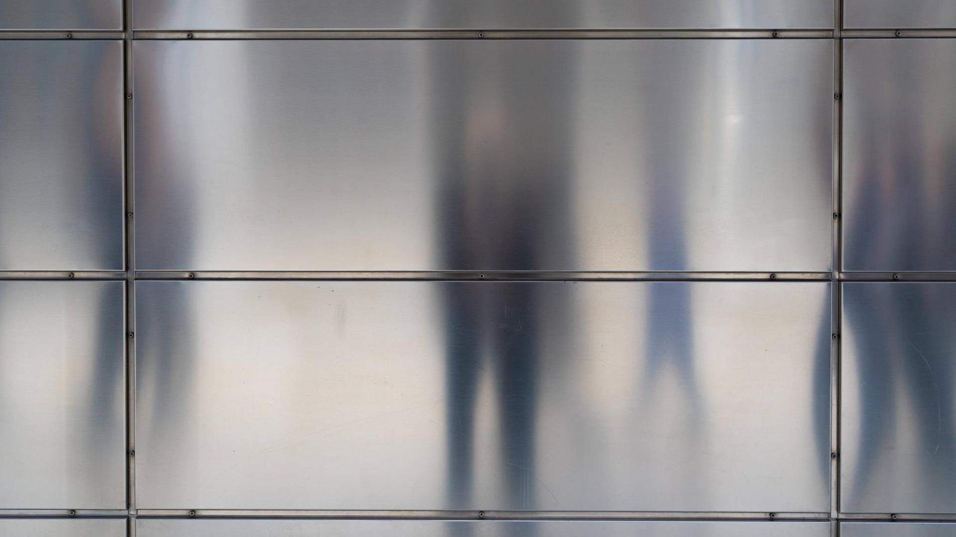 Flüchtige Schatten auf der matten Metallfassade eines Bürohauses in der Hamburger HafenCity Flüchtige Schatten auf der matten Metallfassade eines Bürohauses in der Hamburger HafenCity