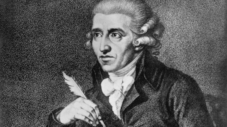 Der österreichische Komponist Joseph Haydn (1732 - 1809) in einer zeitgenössischen Darstellung Der österreichische Komponist Joseph Haydn (1732 - 1809) in einer zeitgenössischen Darstellung