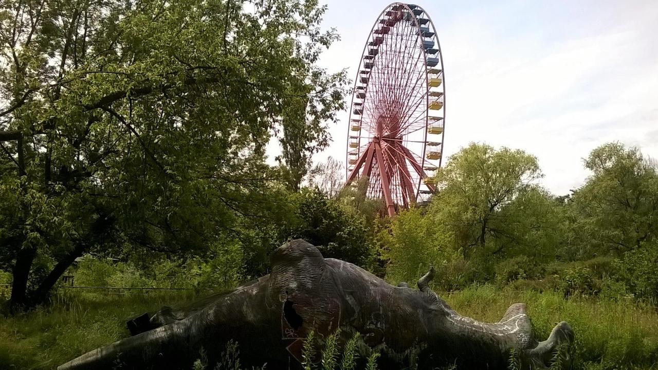 Der Berliner Spreepark mit seinem Riesenrad ist ein verlassener Ort Der Berliner Spreepark mit seinem Riesenrad ist ein verlassener Ort