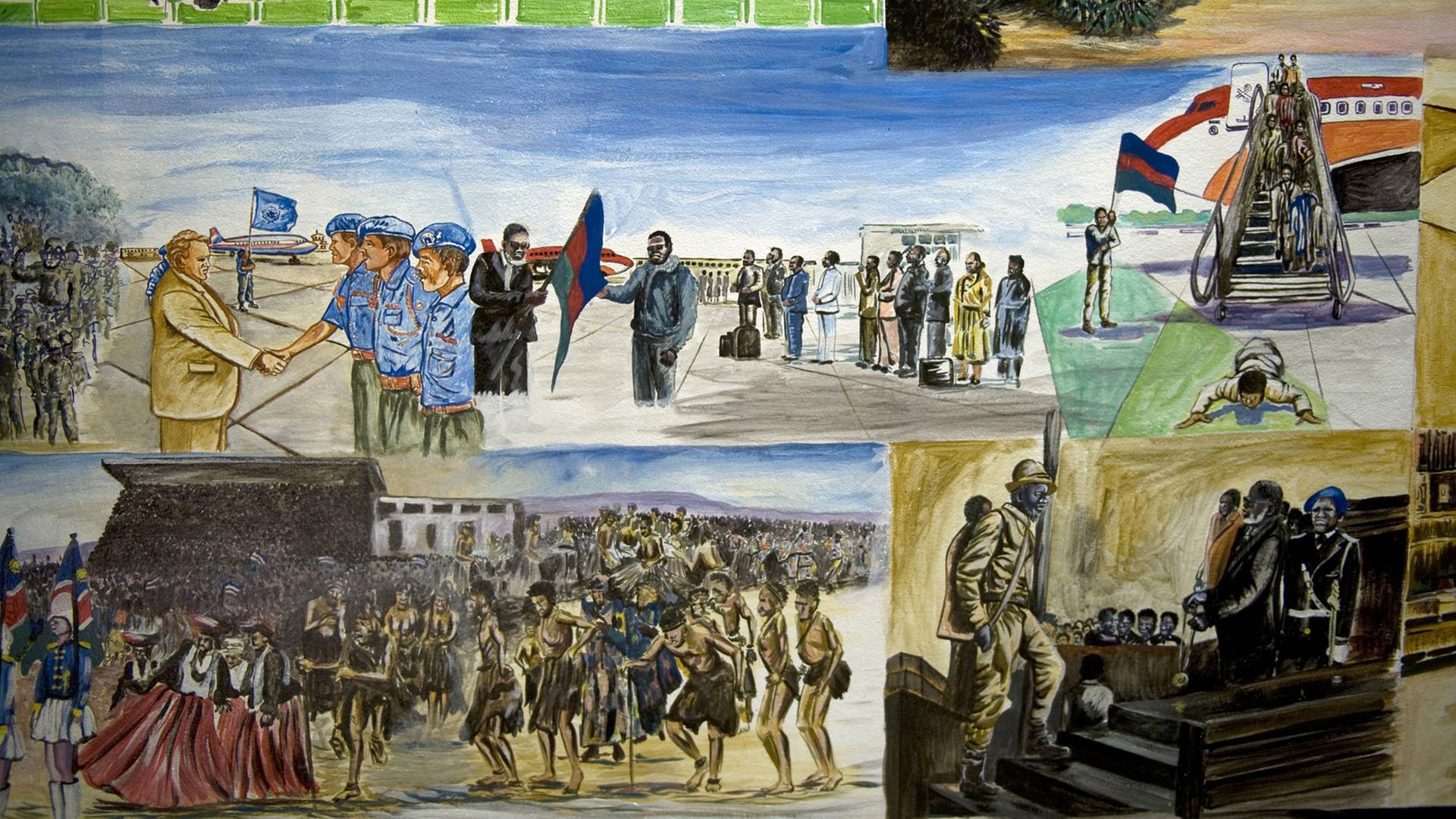 Wandgemälde zur Befreiung Nambias