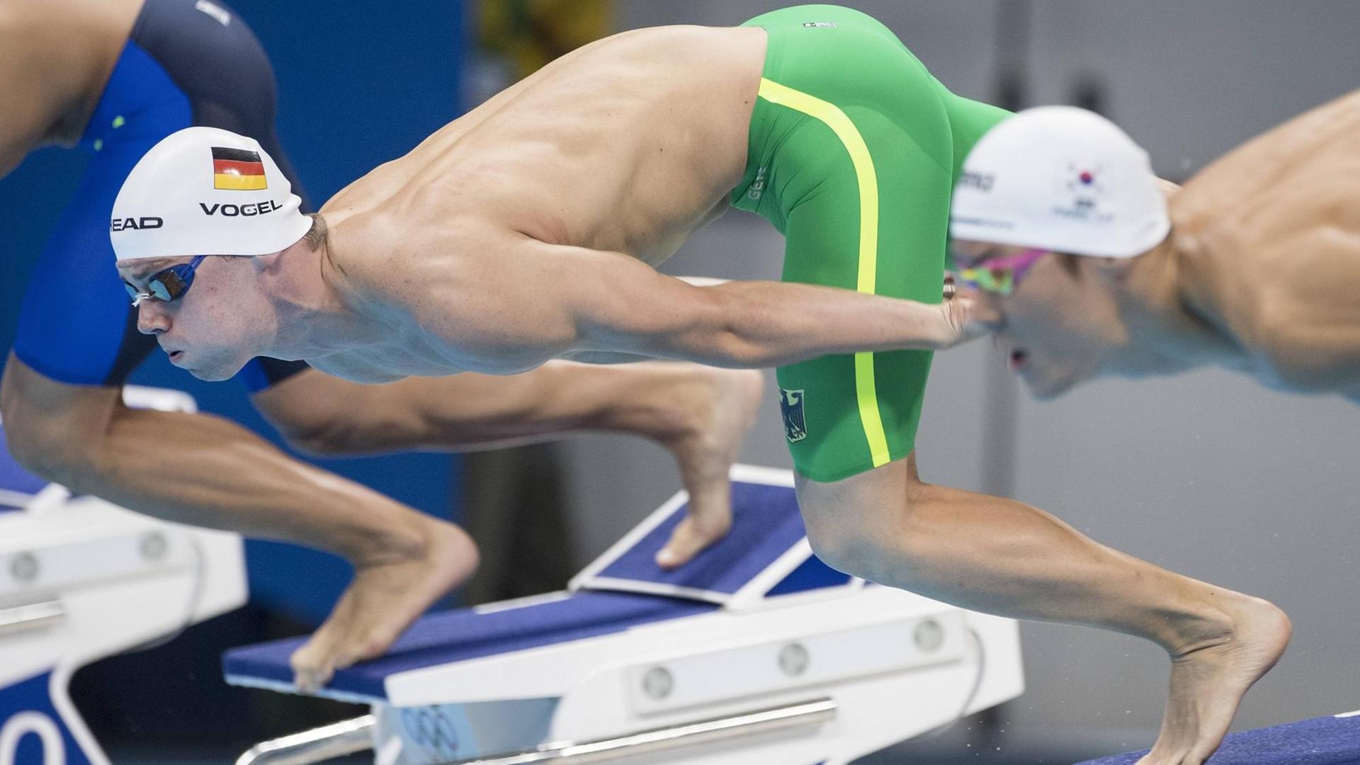 Florian Vogel springt ins Wasser Florian Vogel springt ins Wasser