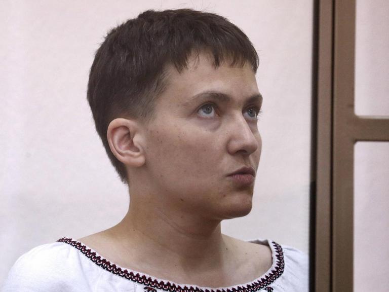 Die ukrainische Kampfpilotin Nadija Sawtschenko in russischer Haft.