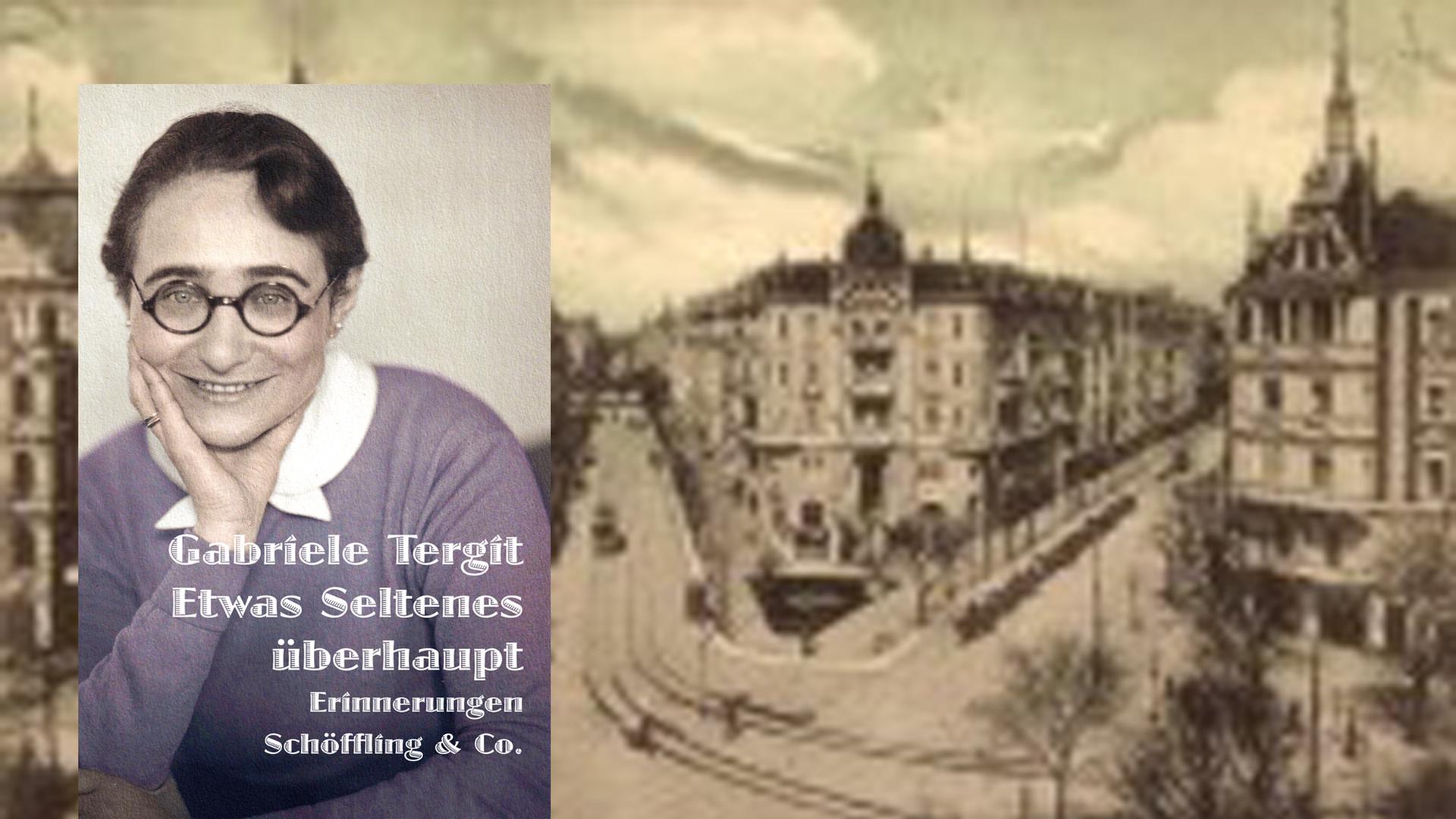 Cover der Memoiren von Gabriele Tergit und der Kurfürstendamm in Berlin-Charlottenburg, Ecke Uhland- und Grolmannstraße Cover der Memoiren von Gabriele Tergit und der Kurfürstendamm in Berlin-Charlottenburg, Ecke Uhland- und Grolmannstraße
