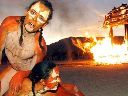 Das Festival "Burning Man" in Nevada am 04. September 1999.