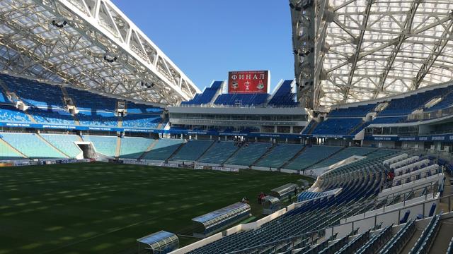 Blick in das Confedcup-Stadion in Sotschi, das ursprünglich für die Olympischen Spiele 2014 gebaut worden war.