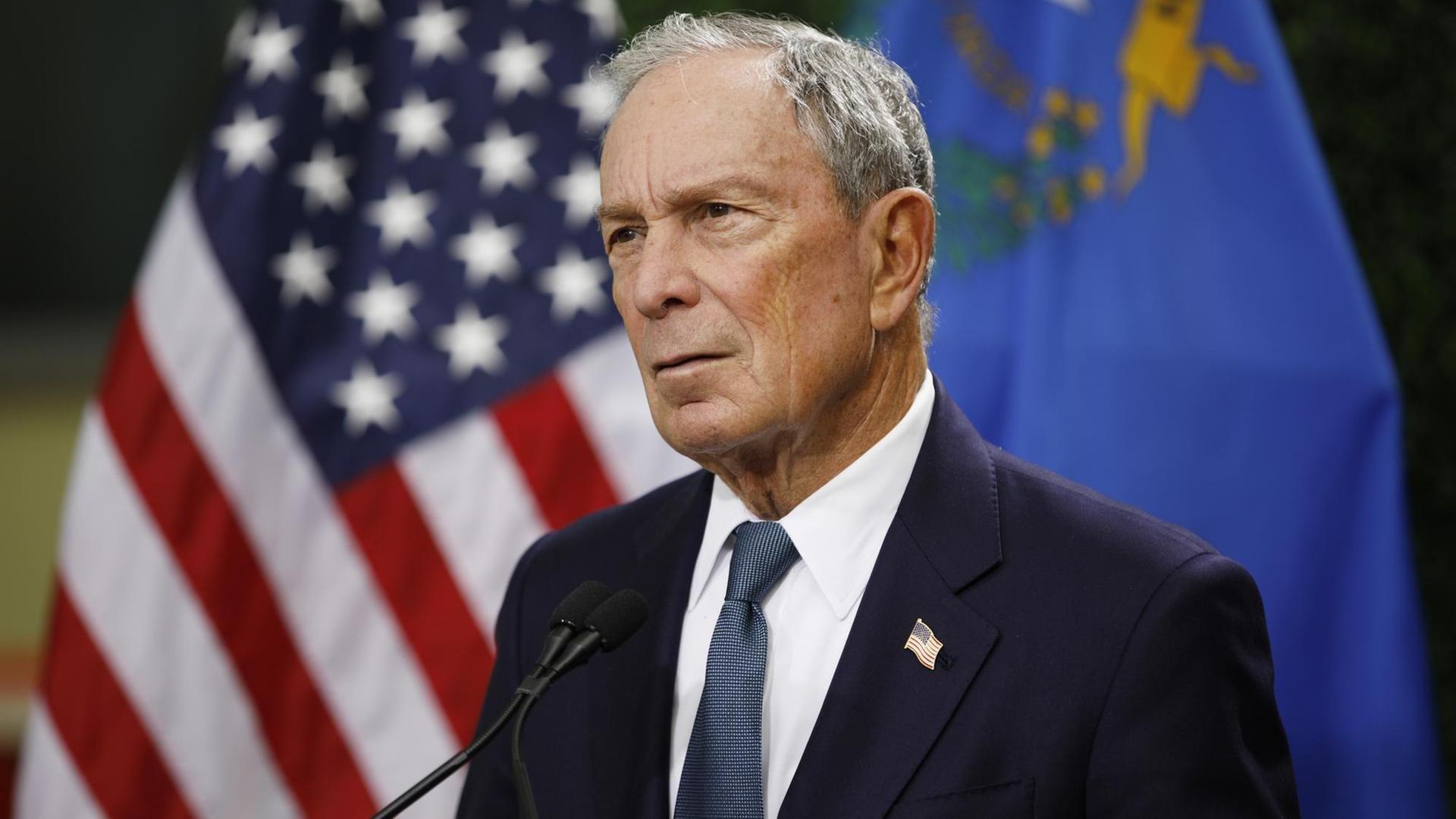 Der frühere New Yorker Bürgermeister Michael Bloomberg spricht im Februar 2019 auf einer Konferenz zur Waffenkontrolle in Las Vegas Der frühere New Yorker Bürgermeister Michael Bloomberg spricht im Februar 2019 auf einer Konferenz zur Waffenkontrolle in Las Vegas