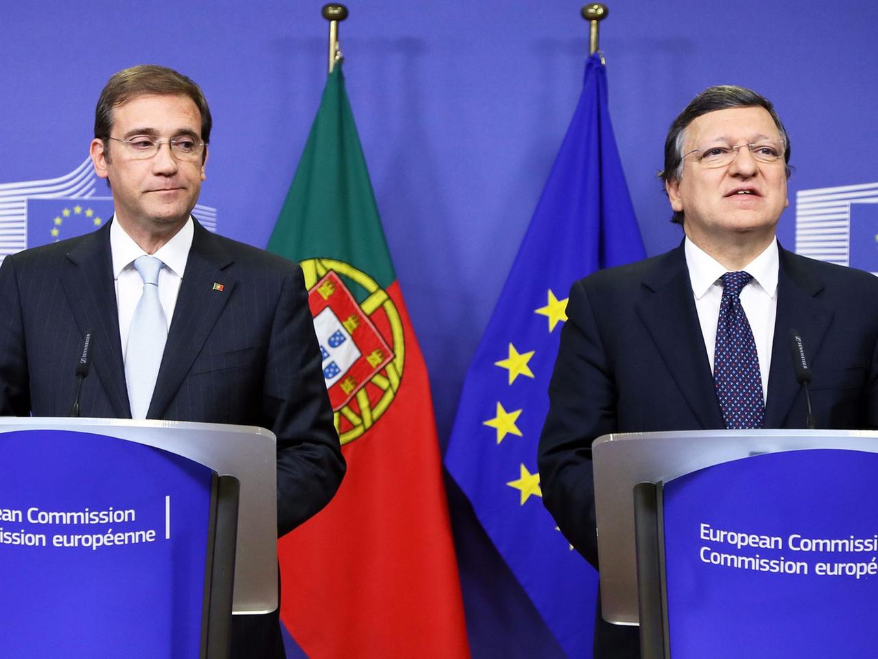 Portugals Regierungschef Coelho und Kommissionspräsident Barroso. Portugals Regierungschef Coelho und Kommissionspräsident Barroso.