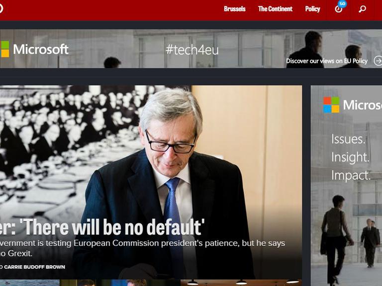 Screenshot der Website www.politico.eu