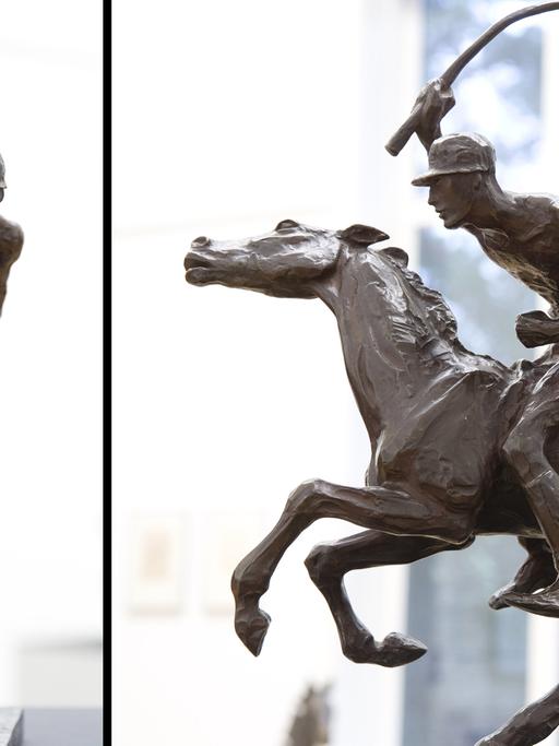 Die Skulptur eines Polospielers der Berliner Bildhauerin Renee Sintenis ist am 22.11.2013 im Georg Kolbe Museum in Berlin zu sehen.