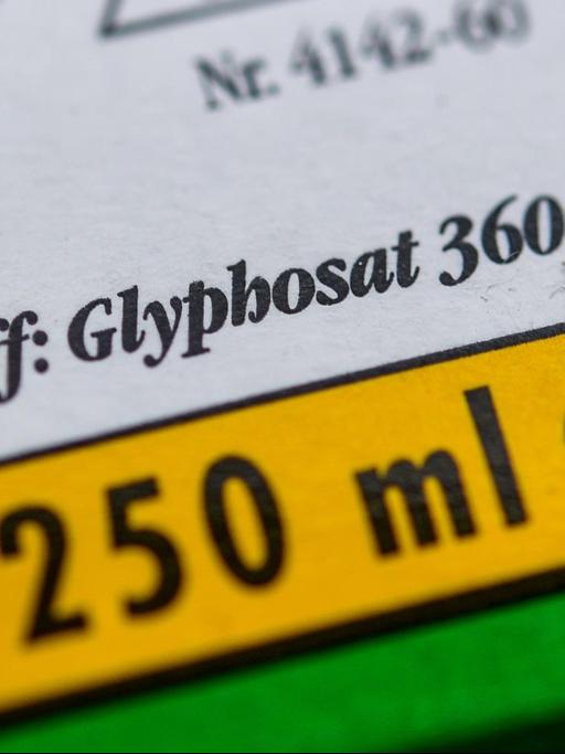 Die Verpackung eines Unkrautvernichtungsmittel, das den Wirkstoff Glyphosat enthält.