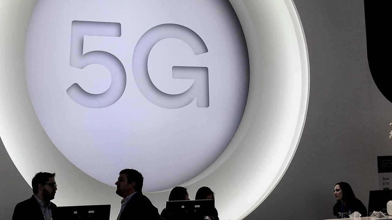 March 1, 2018 - Barcelona, Spain - 5G logo during the Mobile World Congress day 4, on March 1, 2018 in Barcelona, Spain. March 1, 2018 - Barcelona, Spain - 5G logo during the Mobile World Congress day 4, on March 1, 2018 in Barcelona, Spain.