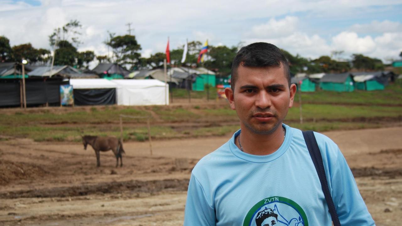 Entwaffnetes FARC-Mitglied Diego Gutierrez in der Übergangszone