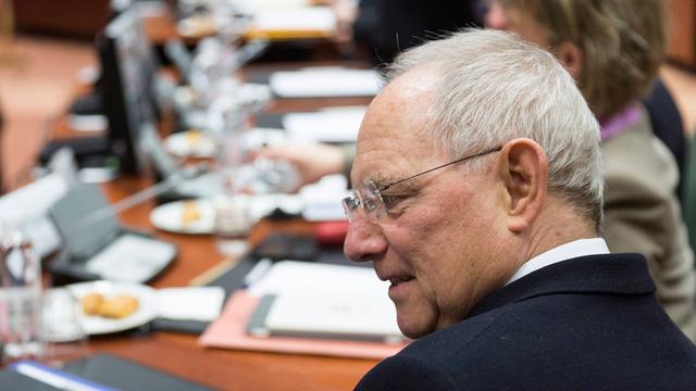 Wolfgang Schäuble beim Treffen der Finanzminister in Brüssel.