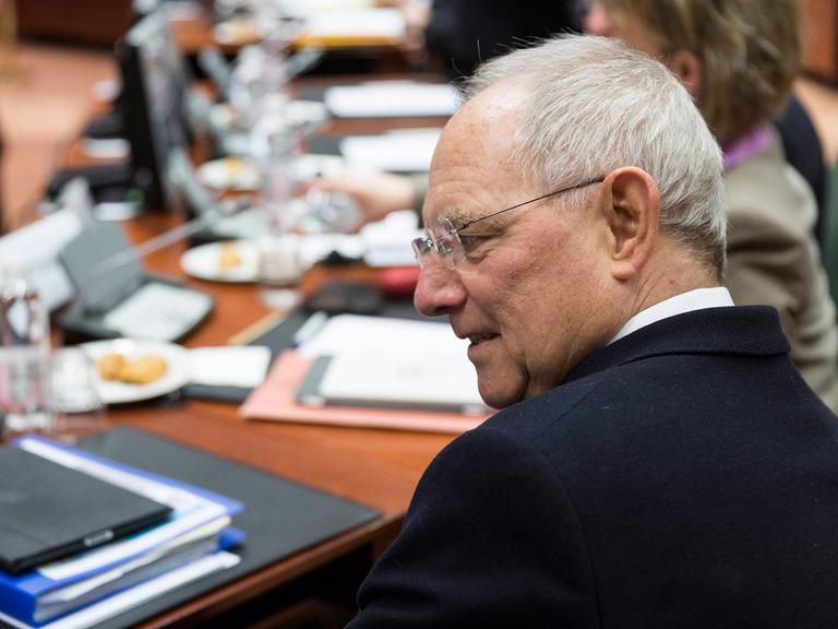 Wolfgang Schäuble beim Treffen der Finanzminister in Brüssel.