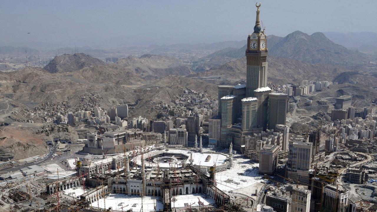 Das Stadtpanorama von Mekka.