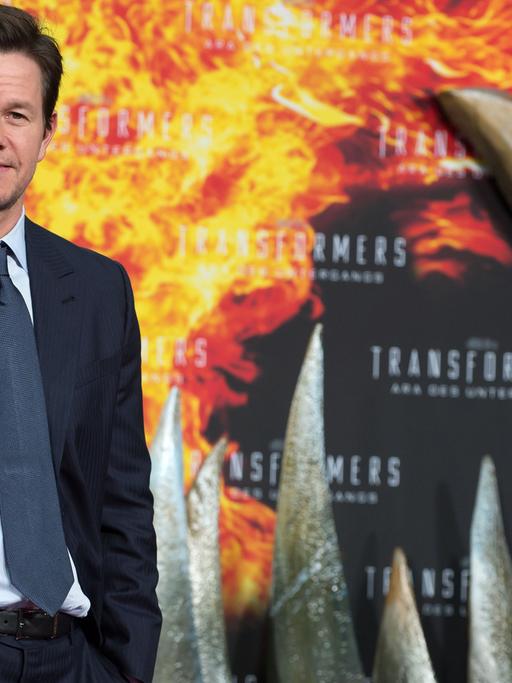 Schauspieler Mark Wahlberg in Berlin bei der Europapremiere von "Transformers: Ära des Untergangs"