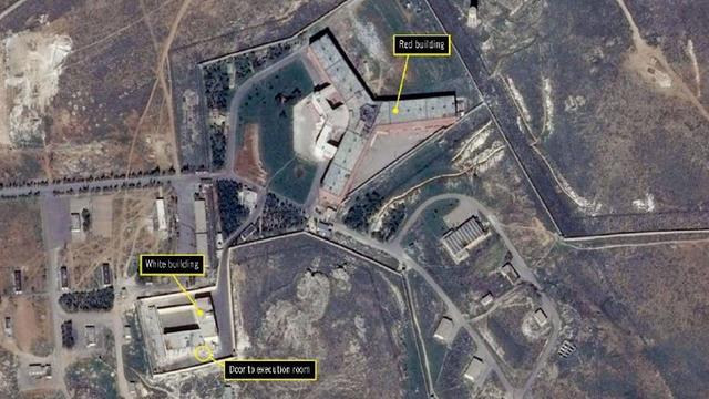 Satellitenaufnahme des Sednaya-Gefängnisses nahe Damaskus aus dem Februar 2013.