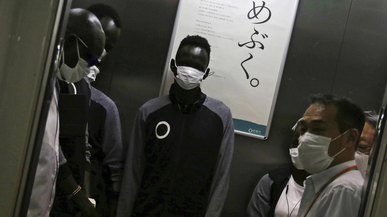 Die südsudanesischen Leichtathleten in Maebashi. Die südsudanesischen Leichtathleten in Maebashi.