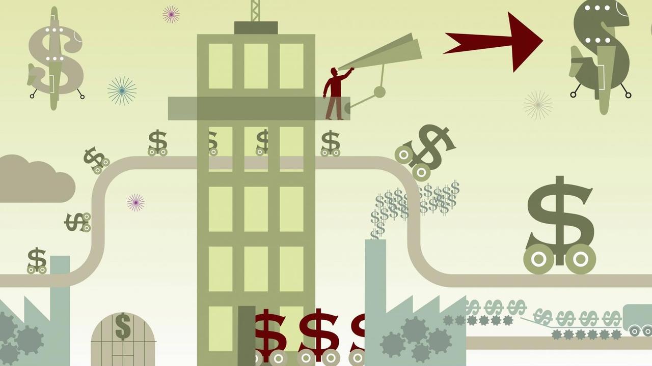Dollarzeichen auf Fließband (Illustration)
Dollarzeichen auf Fließband (Illustration)