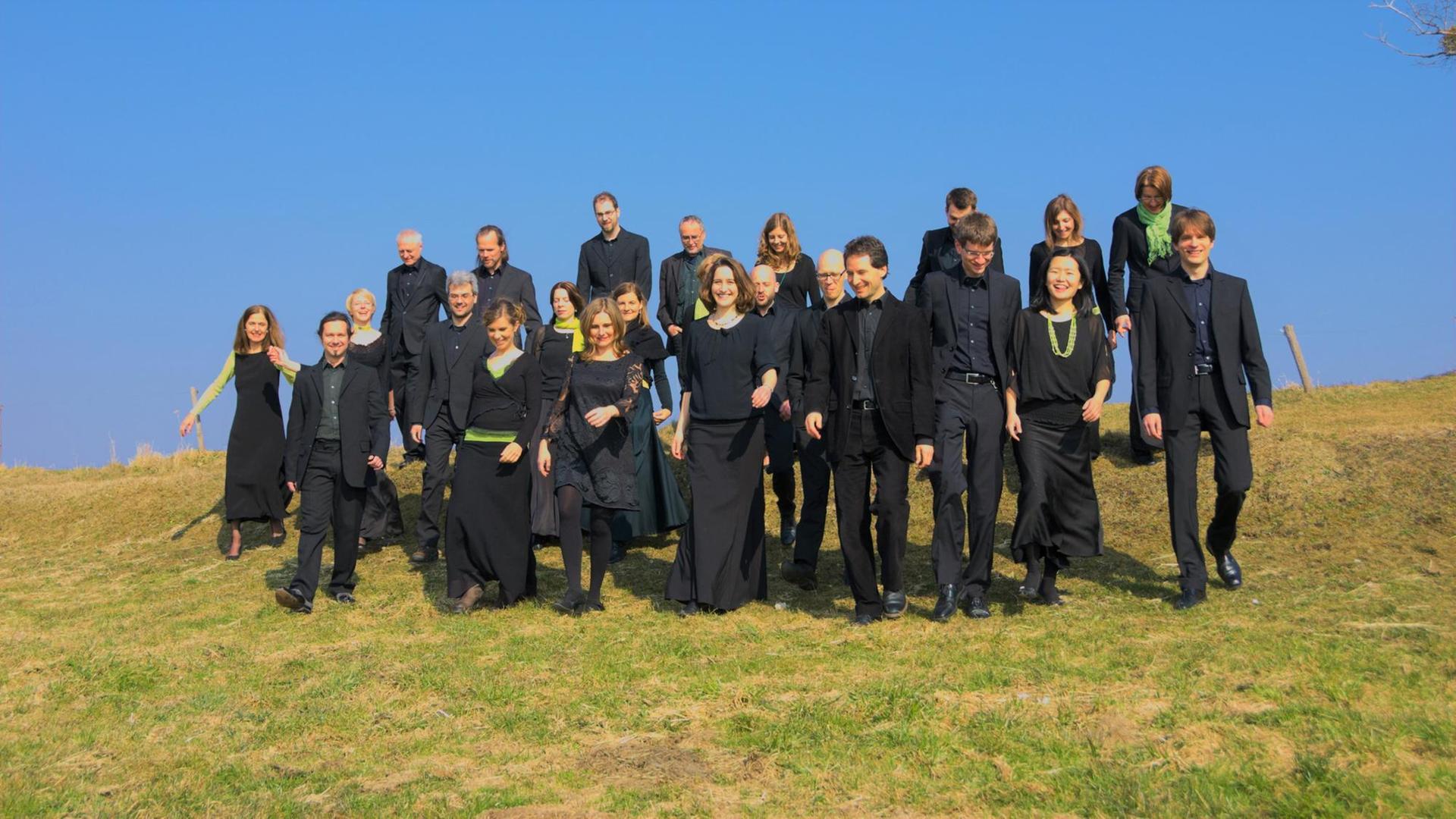 Gruppenbild des Chores auf einer Wiese Gruppenbild des Chores auf einer Wiese