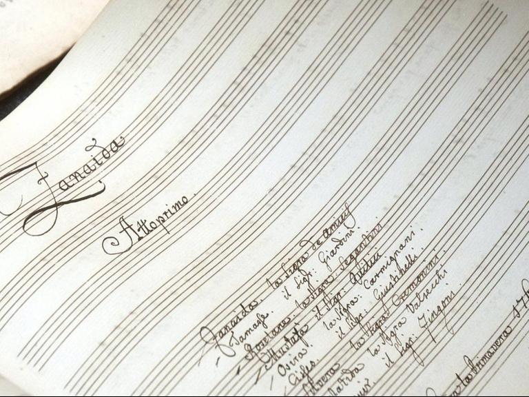 Die Original-Partitur der Oper "Zanaida" von Johann Christian Bach (1735-1782), dem jüngsten Sohn des einstigen Thomaskantors Johann Sebastian Bach (1685-1750)
