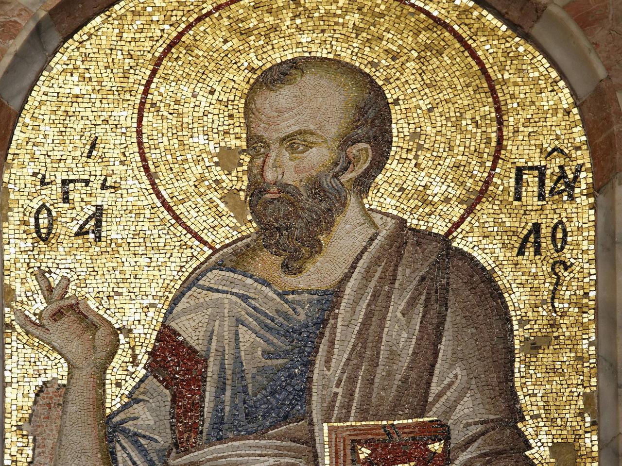 Ein Mosaik des Apostel Paulus in der Chora Kirche / Kariye-Museum