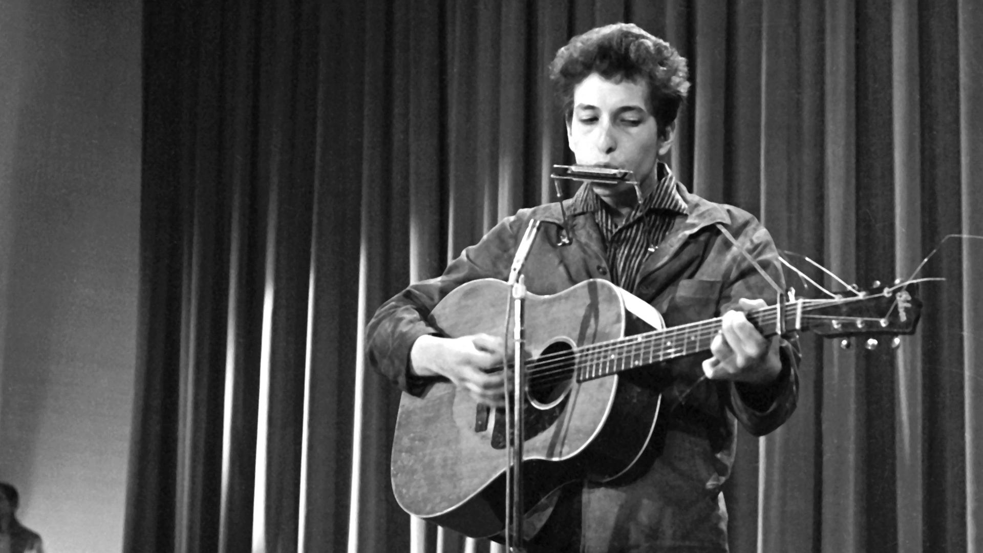 Bob Dylan bei "The Ed Sullivan Show" im Mai 1963. Bob Dylan bei "The Ed Sullivan Show" im Mai 1963.