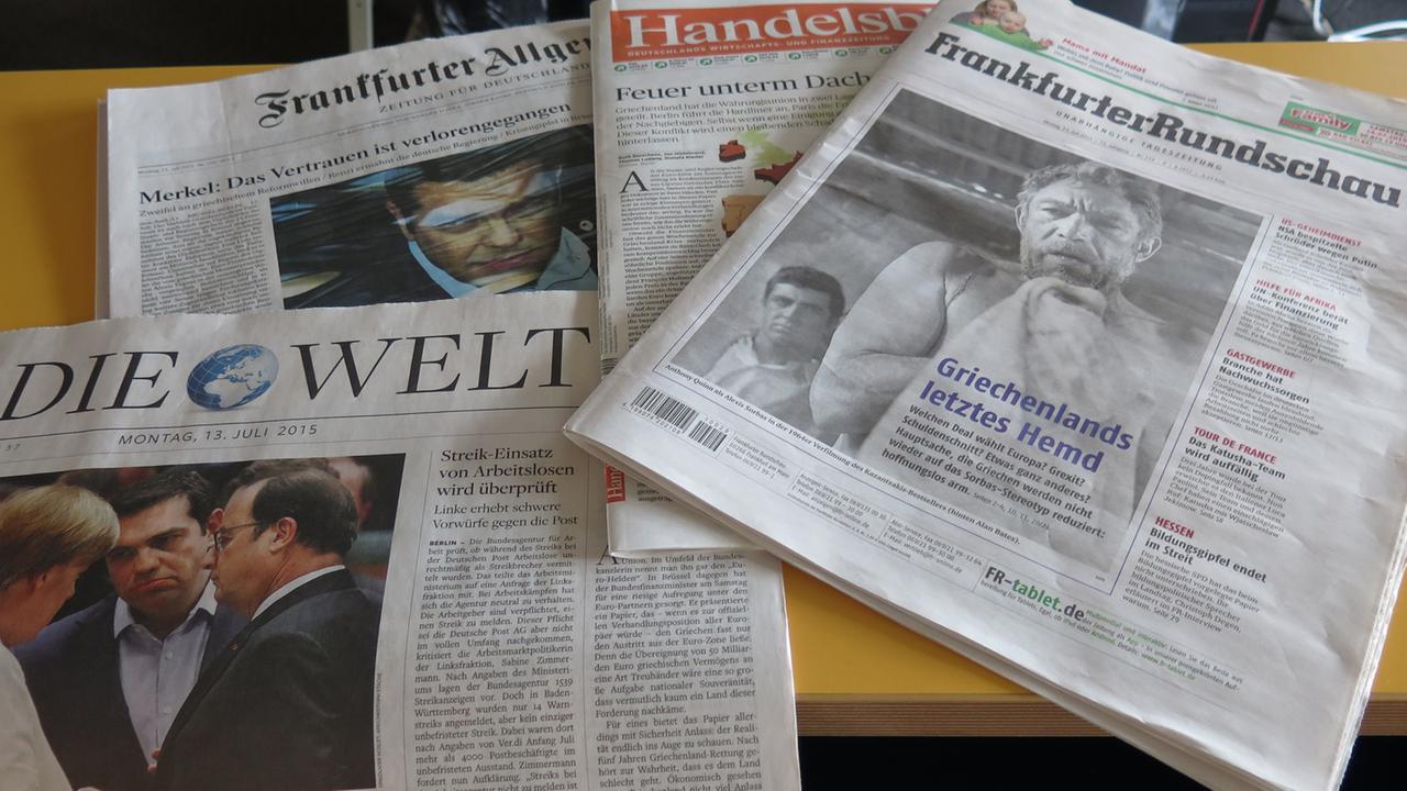 Deutsche Tageszeitungen am 13. Juli 2015