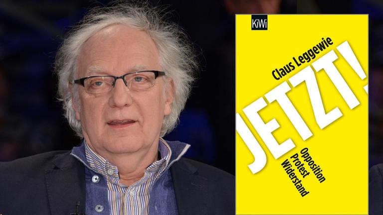 Cover-Collage: Rechts das Buchcover "Jetzt - Opposition, Protest, Widerstand" von Claus Leggewie. Links im Bild der Politikwissenschaftler Claus Leggewie am 21.04.2016 Cover-Collage: Rechts das Buchcover "Jetzt - Opposition, Protest, Widerstand" von Claus Leggewie. Links im Bild der Politikwissenschaftler Claus Leggewie am 21.04.2016