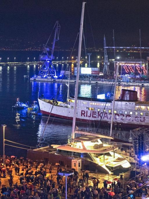 Rijka: Eröffnungsfeier der Europäischen Kulturhauptstadt 2020 am Hafen der Küstenstadt in Kroatien, 1. Februar 2020.