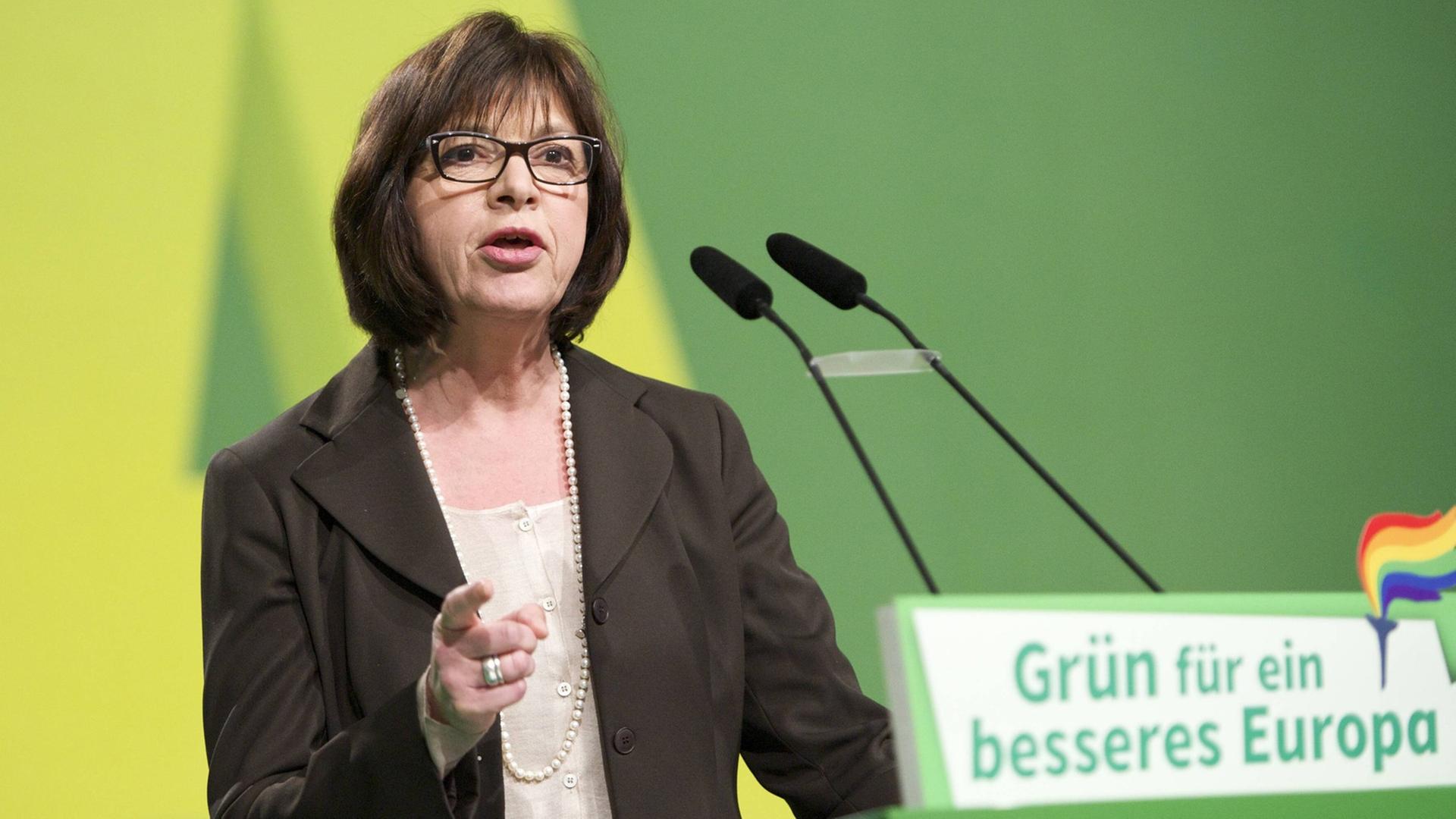 Die Fraktionsvorsitzende der Grünen im Europaparlament, Rebecca Harms.