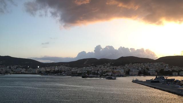 Der Hafen von Mytilini auf Lesbos.