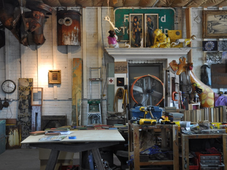 Das Atelier des Detroiter Künstlers Scott Hocking