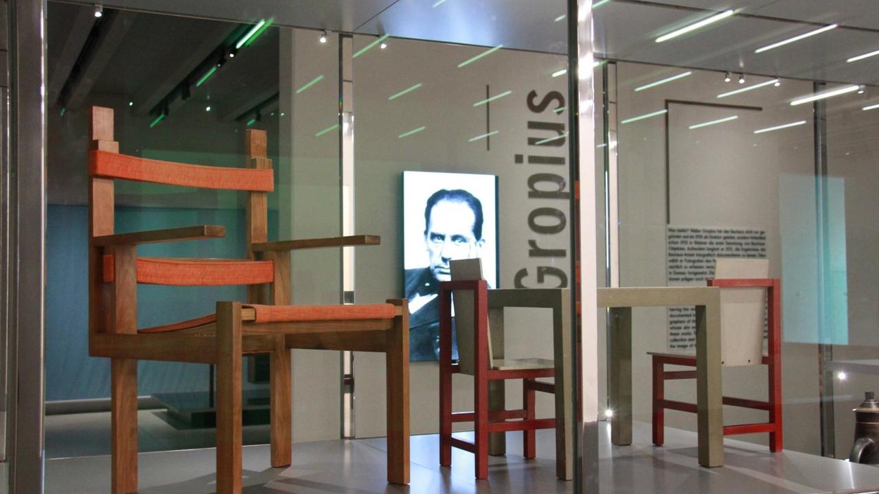 Einblick in die Dauerausstellung im neuen Bauhaus Museum Weimar. Einblick in die Dauerausstellung im neuen Bauhaus Museum Weimar.