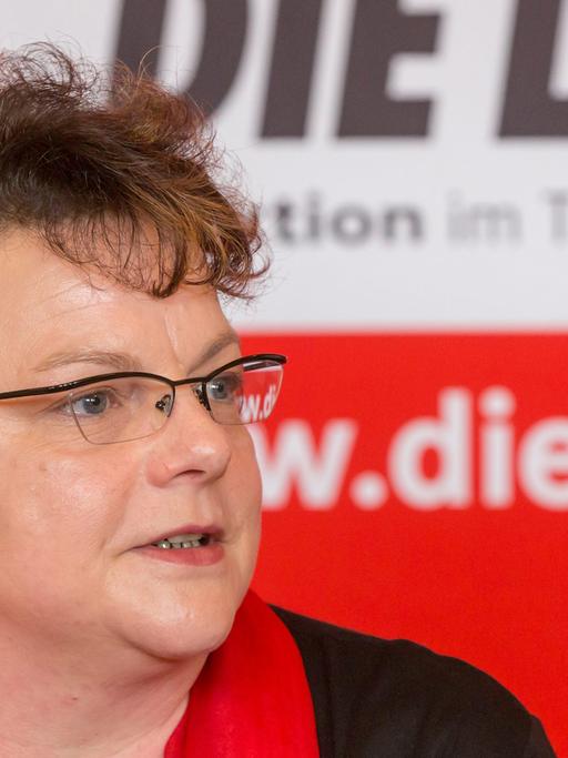 Kerstin Köditz, die Sprecherin für antifaschistische Politik in der Linken-Landtagsfraktion in Sachsen, aufgenommen 2012.