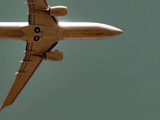 Ein Flugzeug Rumpf vor grauem Himmel.