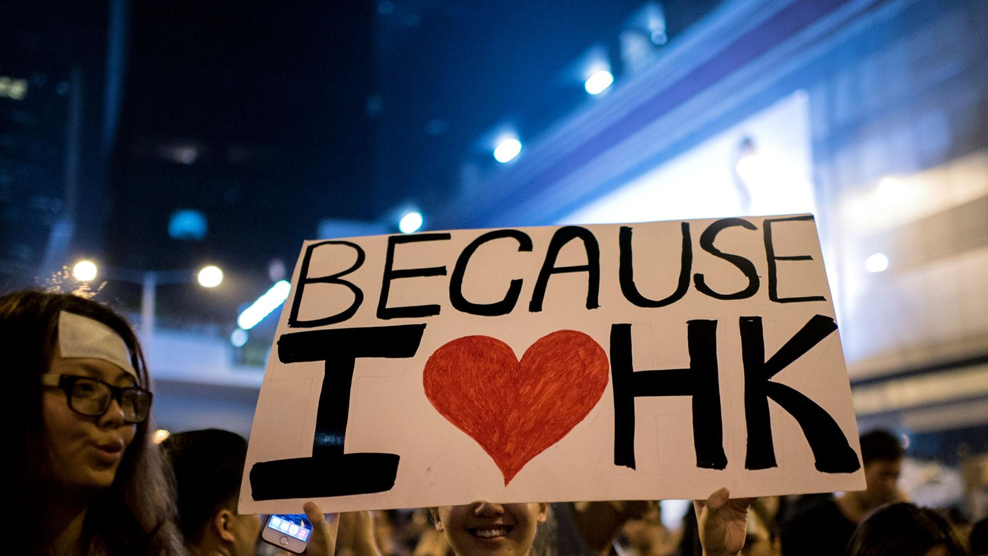 Demonstranten in Hongkong. Demonstranten in Hongkong.
