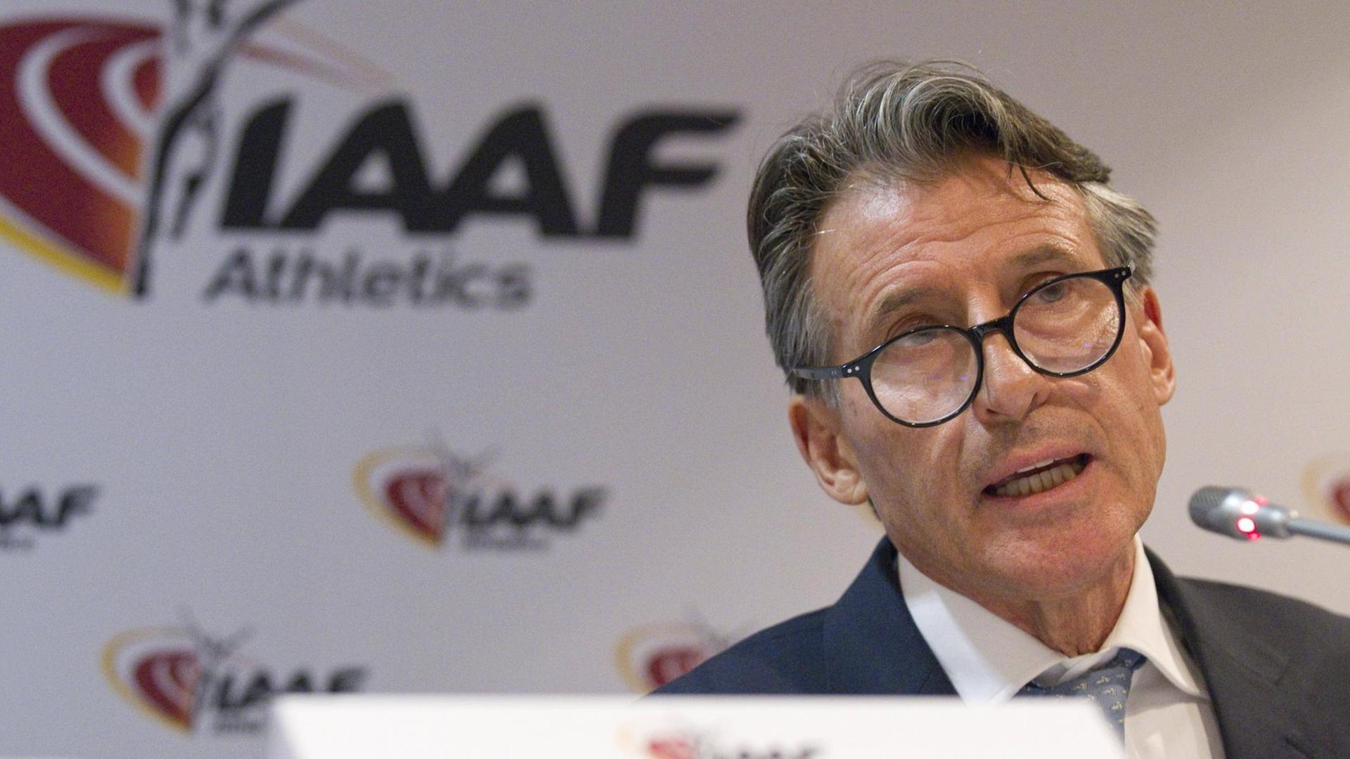IAAF Präsident Sebastian Coe bei einem Council-Meeting im Februar 2017.