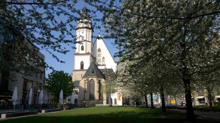 Moderne Außenansicht der Thomaskirche. Moderne Außenansicht der Thomaskirche.