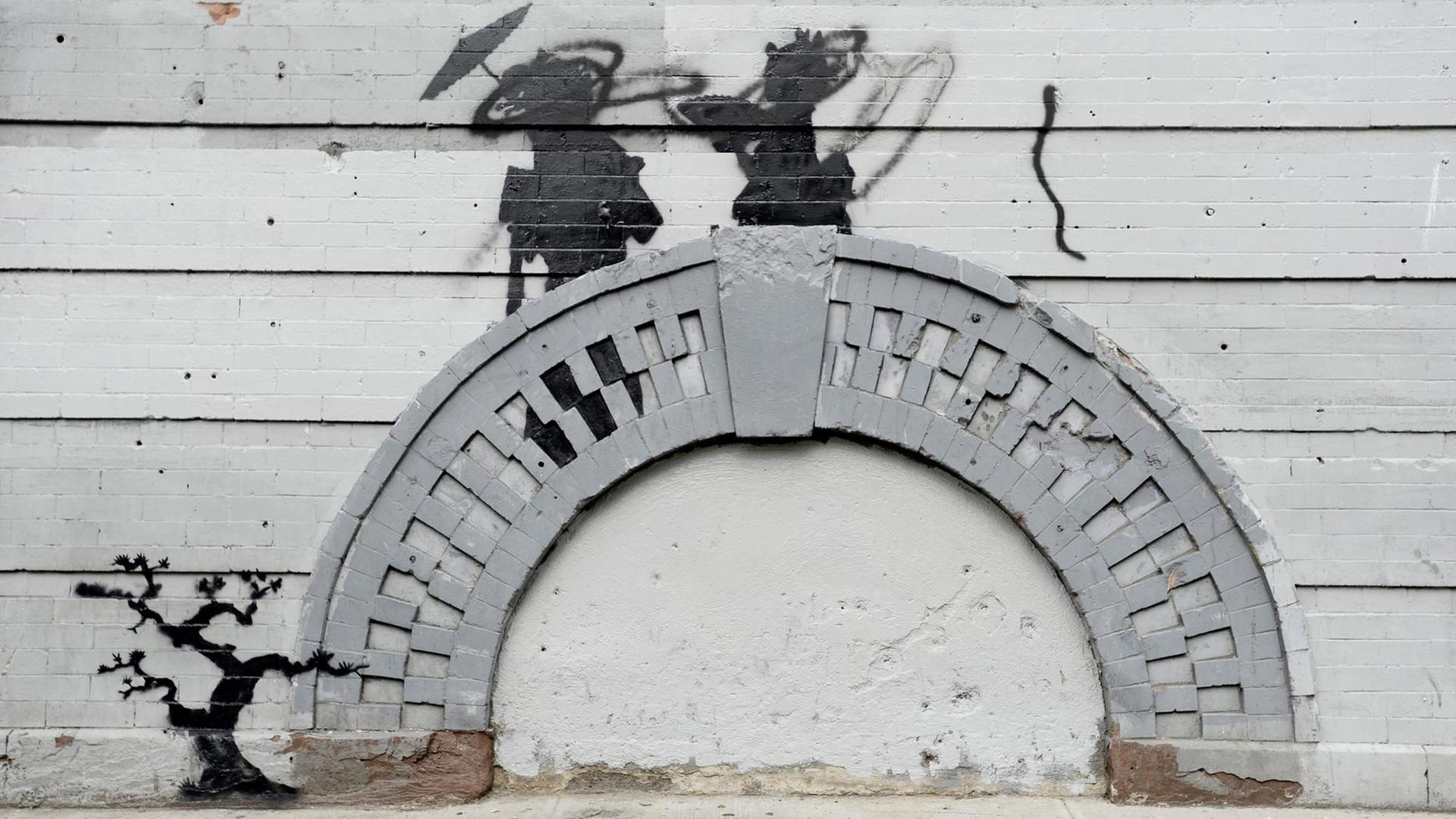 Banksy street art in Brooklyn, New York Banksy street art in Brooklyn, New York